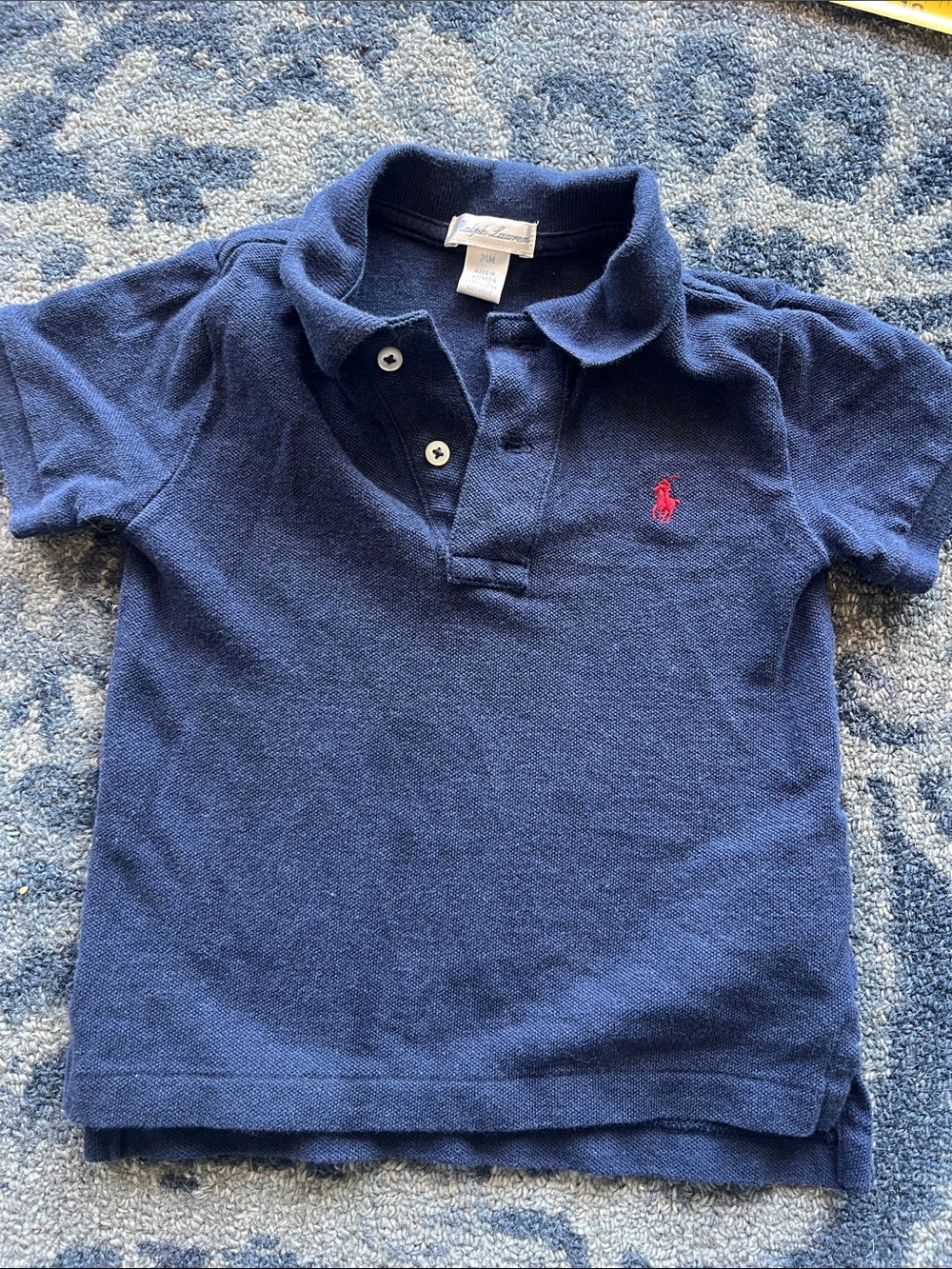 Ralph Lauren Navy Polo with Red Pony Embroidery